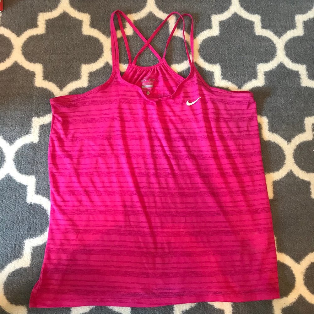 Nike Workout Tank Pink with Criss-Cross Sz S